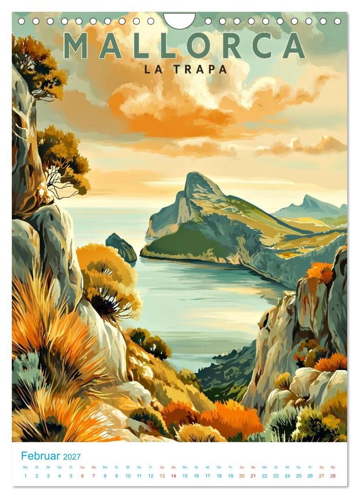 Weitere Ansicht: Mallorca - Old School Poster Style (Wandkalender 2027 DIN A4 hoch), CALVENDO Monatskalender | Calvendo, Val Thoermer