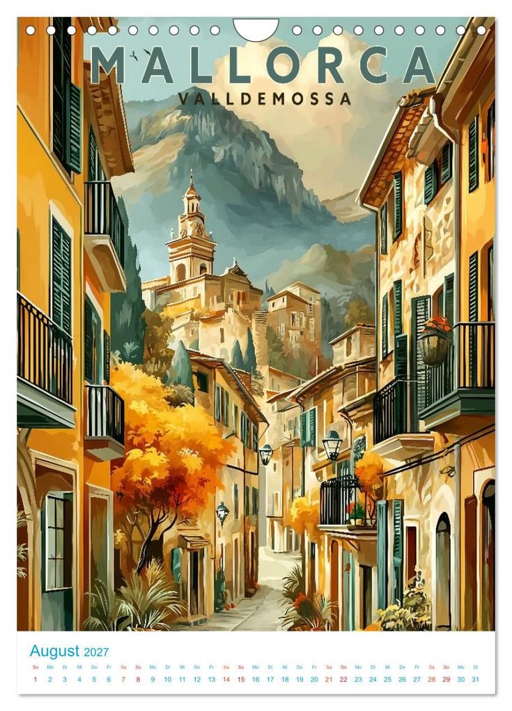 Weitere Ansicht: Mallorca - Old School Poster Style (Wandkalender 2027 DIN A4 hoch), CALVENDO Monatskalender | Calvendo, Val Thoermer