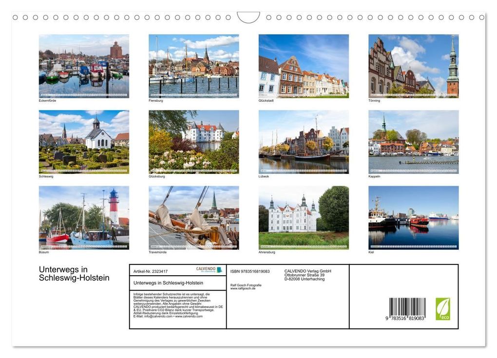 Weitere Ansicht: Unterwegs in Schleswig-Holstein (Wandkalender 2027 DIN A3 quer), CALVENDO Monatskalender | Calvendo, Ralf Gosch