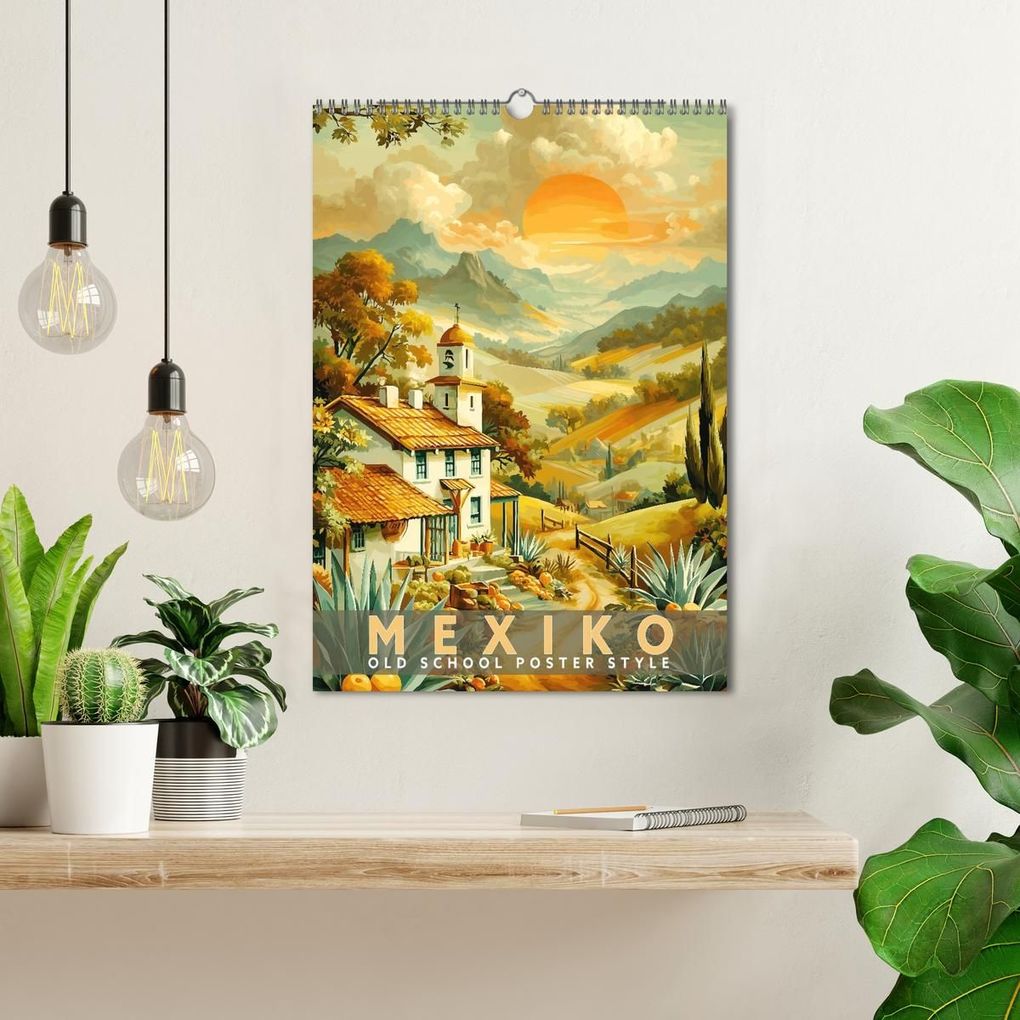 Weitere Ansicht: Mexiko - Old School Poster Style (Wandkalender 2027 DIN A3 hoch), CALVENDO Monatskalender | Calvendo, Val Thoermer