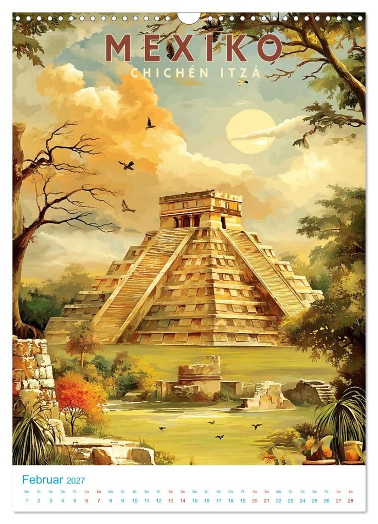 Weitere Ansicht: Mexiko - Old School Poster Style (Wandkalender 2027 DIN A3 hoch), CALVENDO Monatskalender | Calvendo, Val Thoermer