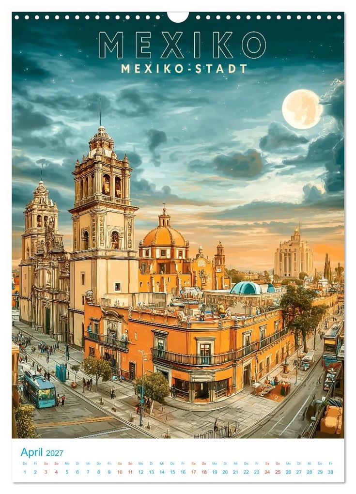 Weitere Ansicht: Mexiko - Old School Poster Style (Wandkalender 2027 DIN A3 hoch), CALVENDO Monatskalender | Calvendo, Val Thoermer