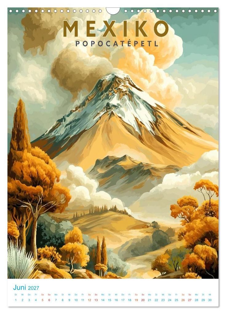 Weitere Ansicht: Mexiko - Old School Poster Style (Wandkalender 2027 DIN A3 hoch), CALVENDO Monatskalender | Calvendo, Val Thoermer