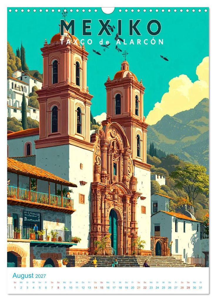 Weitere Ansicht: Mexiko - Old School Poster Style (Wandkalender 2027 DIN A3 hoch), CALVENDO Monatskalender | Calvendo, Val Thoermer