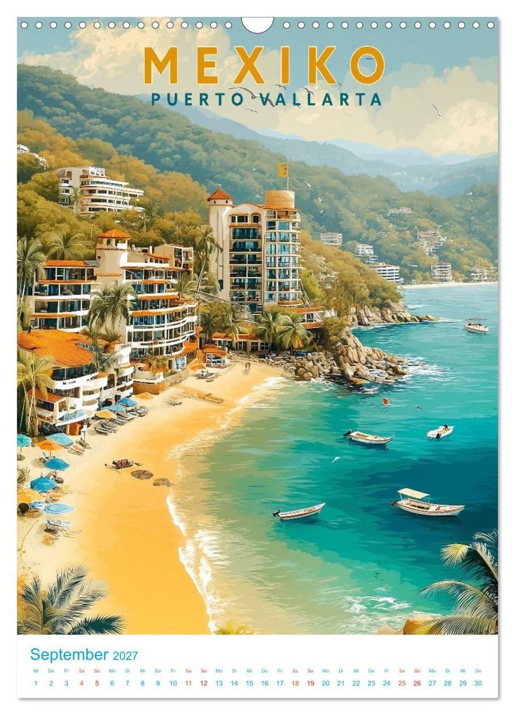 Weitere Ansicht: Mexiko - Old School Poster Style (Wandkalender 2027 DIN A3 hoch), CALVENDO Monatskalender | Calvendo, Val Thoermer