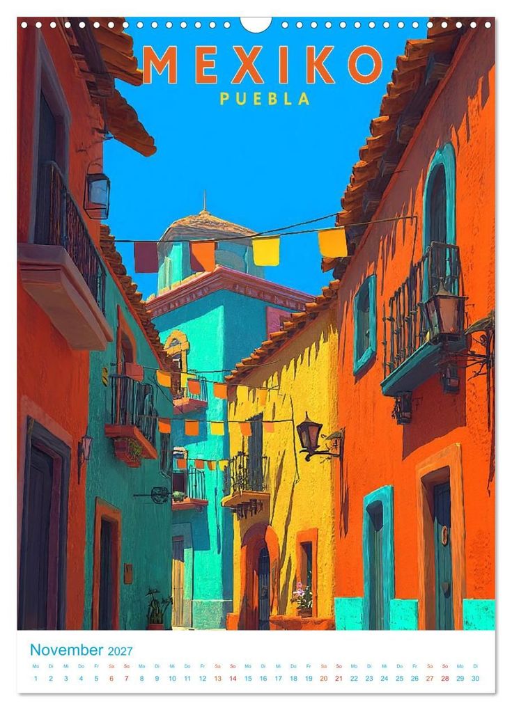 Weitere Ansicht: Mexiko - Old School Poster Style (Wandkalender 2027 DIN A3 hoch), CALVENDO Monatskalender | Calvendo, Val Thoermer