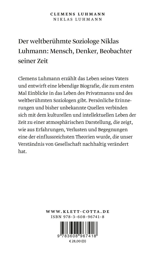Weitere Ansicht: Niklas Luhmann | Clemens Luhmann