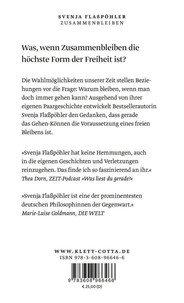 Weitere Ansicht: Zusammenbleiben | Svenja Flaßpöhler