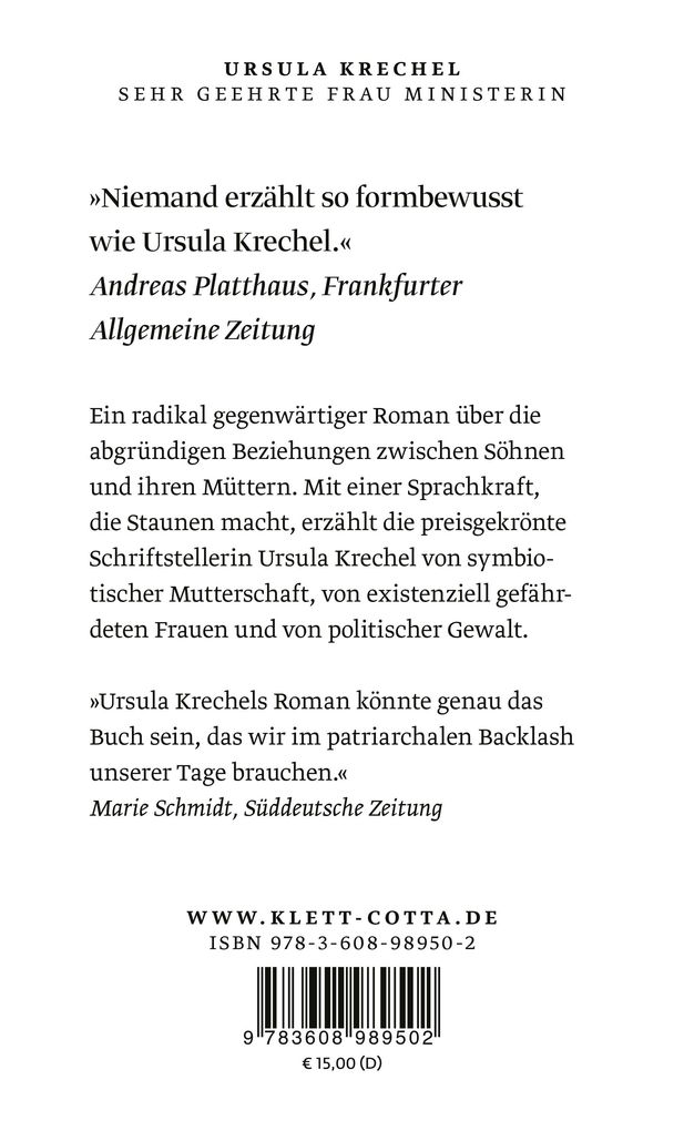 Weitere Ansicht: Sehr geehrte Frau Ministerin | Ursula Krechel