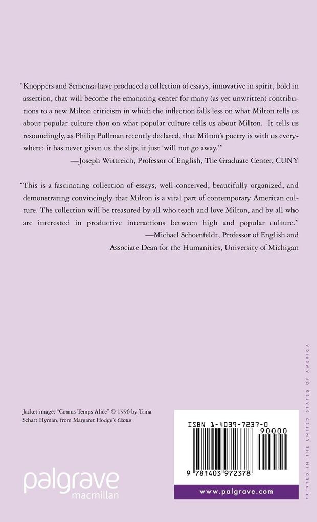 Weitere Ansicht: Milton in Popular Culture