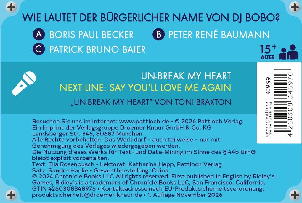 Weitere Ansicht: 1990er Musik Trivia Spiel | Ella Rosenbusch