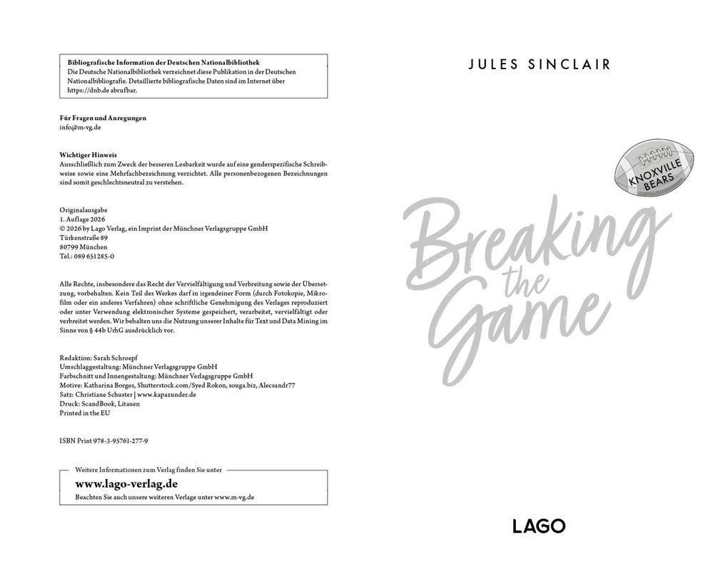 Weitere Ansicht: Breaking the Game (Knoxville Bears 1) | Jules Sinclair