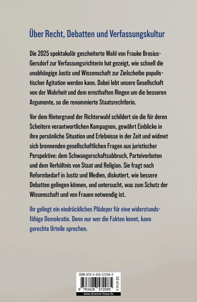 Weitere Ansicht: Wahl und Wahrheit | Frauke Brosius-Gersdorf
