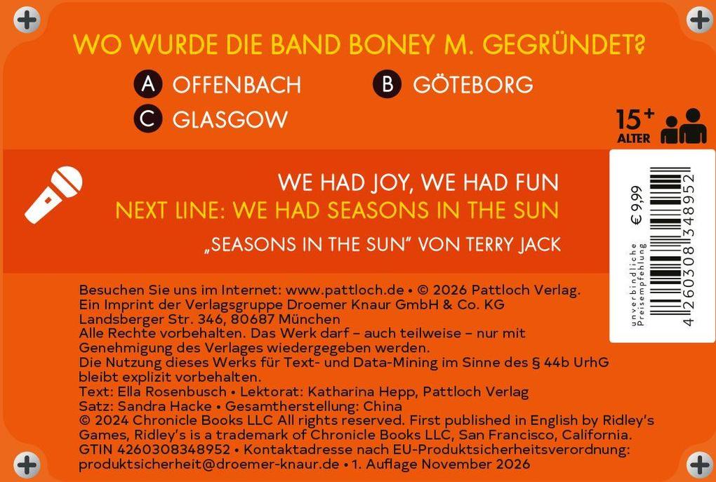 Weitere Ansicht: 1970er Musik Trivia Spiel | Ella Rosenbusch