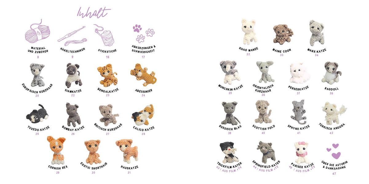 Weitere Ansicht: Mini-Amigurumis - Süße Katzen | Linda Urbanneck