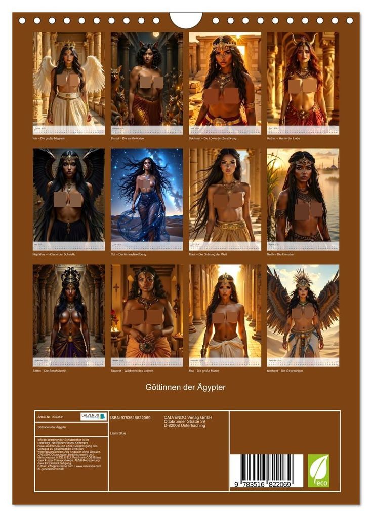 Weitere Ansicht: Göttinnen der Ägypter (Wandkalender 2027 DIN A4 hoch), CALVENDO Monatskalender | Calvendo, Liam Blue