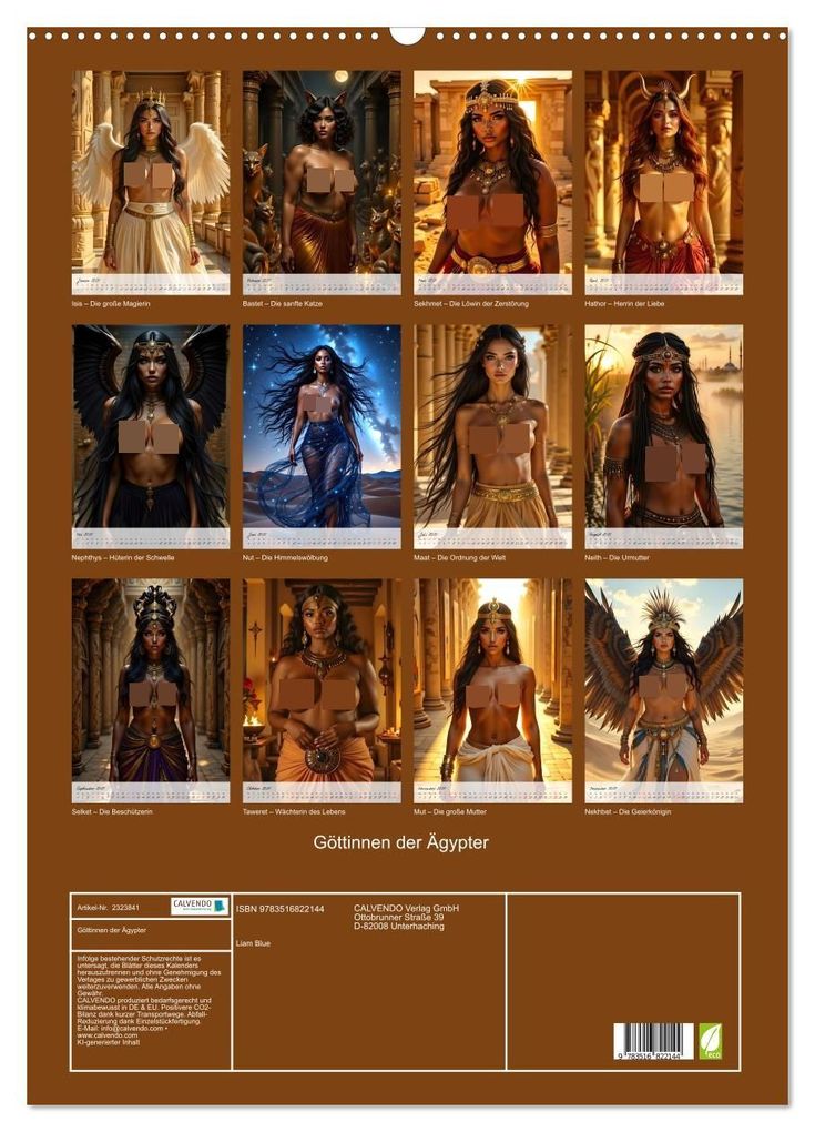 Weitere Ansicht: Göttinnen der Ägypter (Wandkalender 2027 DIN A2 hoch), CALVENDO Monatskalender | Calvendo, Liam Blue