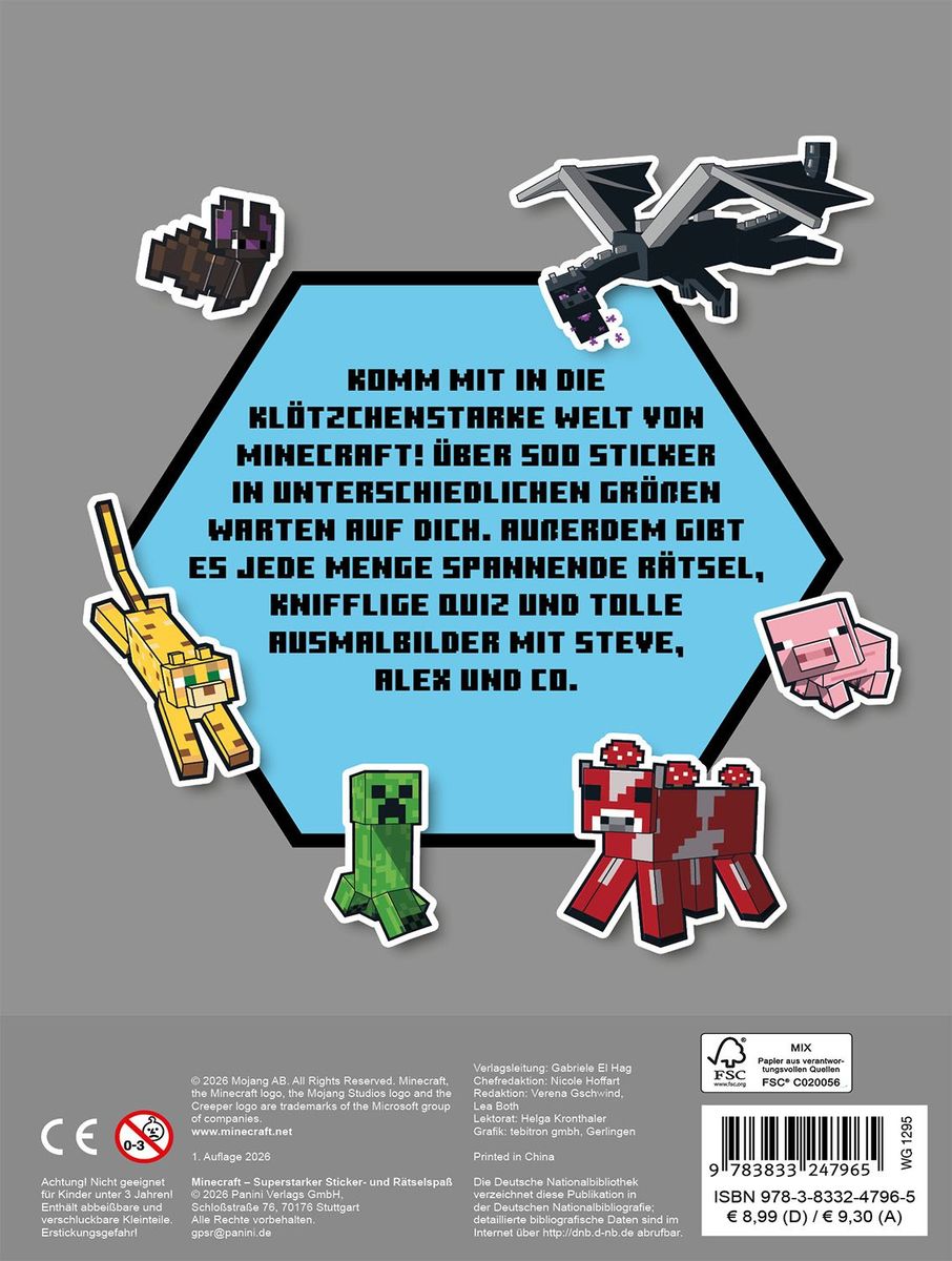 Weitere Ansicht: Minecraft: Superstarker Sticker- und Rätselspaß | Panini