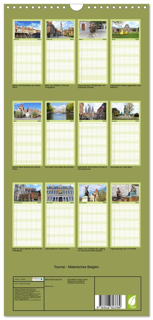 Weitere Ansicht: Familienplaner 2027 - Tournai - Malerisches Belgien mit 5 Spalten (Wandkalender, 21 x 45 cm) CALVENDO | Calvendo, Gisela Kruse