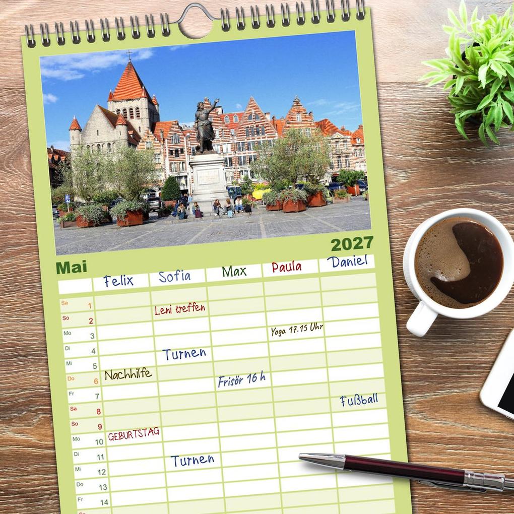 Weitere Ansicht: Familienplaner 2027 - Tournai - Malerisches Belgien mit 5 Spalten (Wandkalender, 21 x 45 cm) CALVENDO | Calvendo, Gisela Kruse