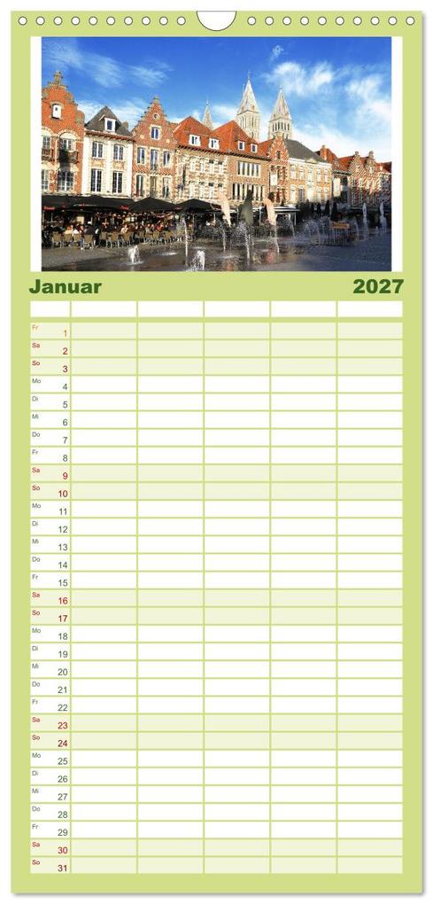 Weitere Ansicht: Familienplaner 2027 - Tournai - Malerisches Belgien mit 5 Spalten (Wandkalender, 21 x 45 cm) CALVENDO | Calvendo, Gisela Kruse