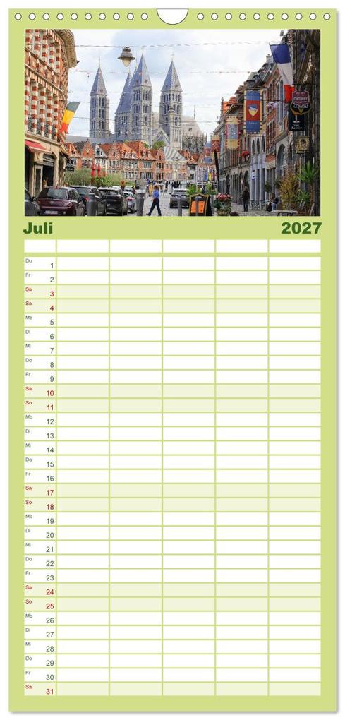 Weitere Ansicht: Familienplaner 2027 - Tournai - Malerisches Belgien mit 5 Spalten (Wandkalender, 21 x 45 cm) CALVENDO | Calvendo, Gisela Kruse