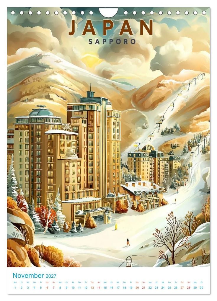Weitere Ansicht: Japanische Inseln - Old School Poster Style (Wandkalender 2027 DIN A4 hoch), CALVENDO Monatskalender | Val Thoermer, Calvendo