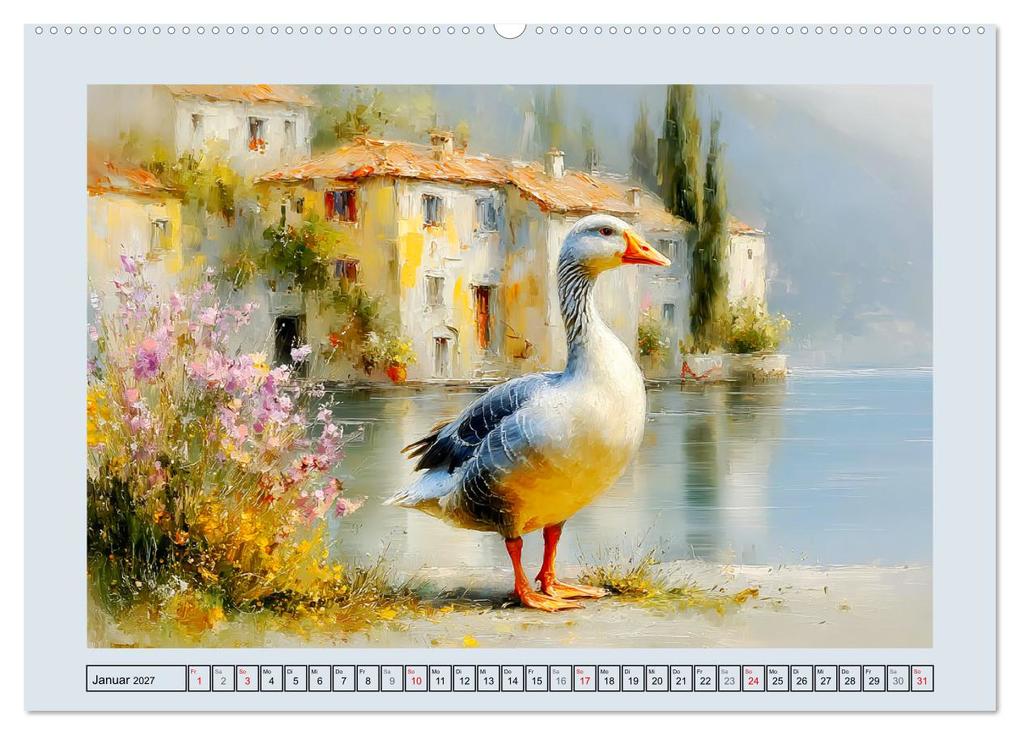 Weitere Ansicht: Gänse. Geselliges Schnattern in der Natur (hochwertiger Premium Wandkalender 2027 DIN A2 quer), Kunstdruck in Hochglanz | Rose Hurley, Calvendo