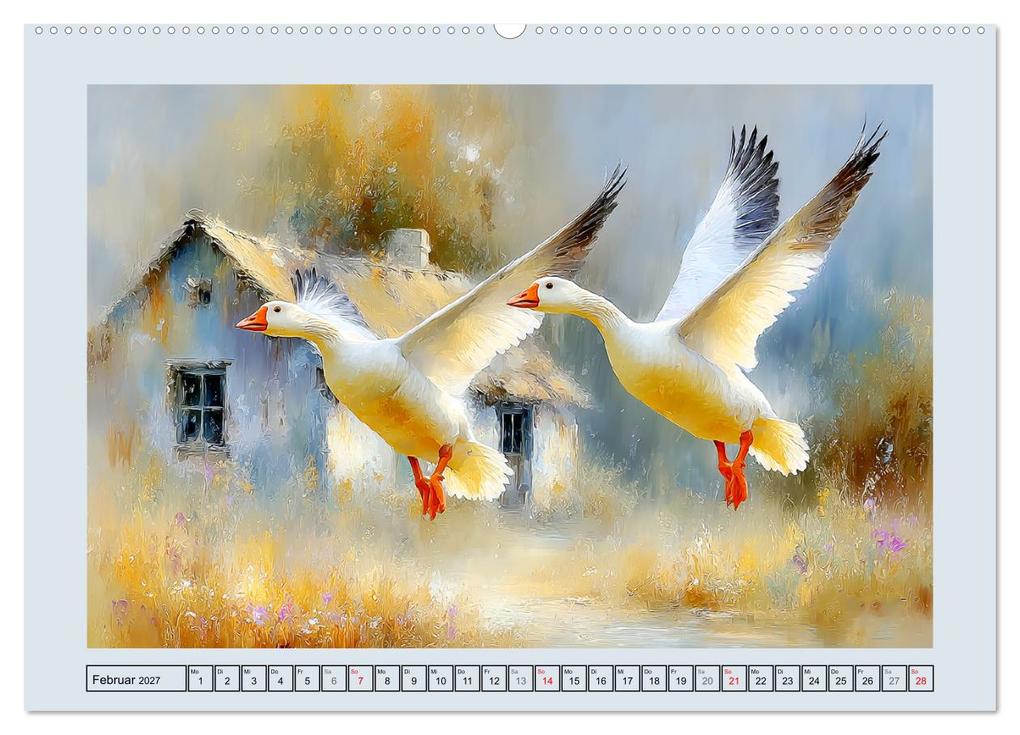 Weitere Ansicht: Gänse. Geselliges Schnattern in der Natur (hochwertiger Premium Wandkalender 2027 DIN A2 quer), Kunstdruck in Hochglanz | Rose Hurley, Calvendo