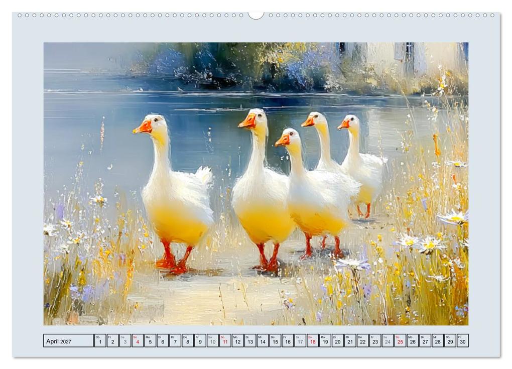 Weitere Ansicht: Gänse. Geselliges Schnattern in der Natur (hochwertiger Premium Wandkalender 2027 DIN A2 quer), Kunstdruck in Hochglanz | Rose Hurley, Calvendo
