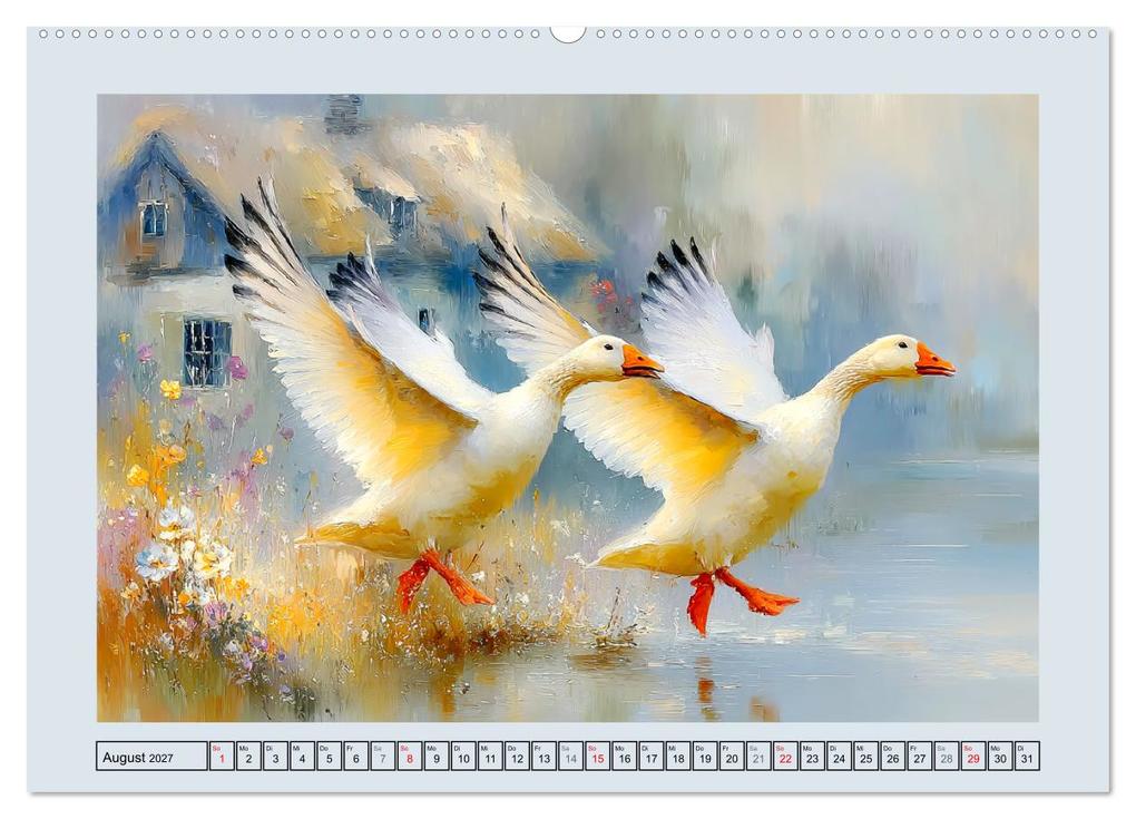 Weitere Ansicht: Gänse. Geselliges Schnattern in der Natur (hochwertiger Premium Wandkalender 2027 DIN A2 quer), Kunstdruck in Hochglanz | Rose Hurley, Calvendo