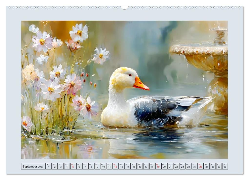 Weitere Ansicht: Gänse. Geselliges Schnattern in der Natur (hochwertiger Premium Wandkalender 2027 DIN A2 quer), Kunstdruck in Hochglanz | Rose Hurley, Calvendo
