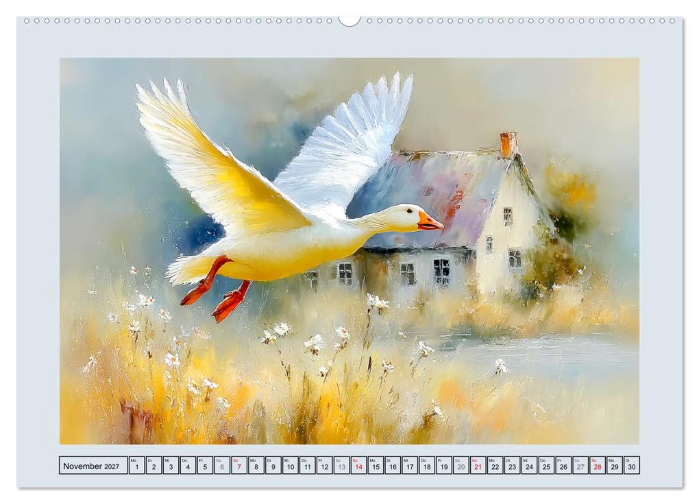 Weitere Ansicht: Gänse. Geselliges Schnattern in der Natur (hochwertiger Premium Wandkalender 2027 DIN A2 quer), Kunstdruck in Hochglanz | Rose Hurley, Calvendo