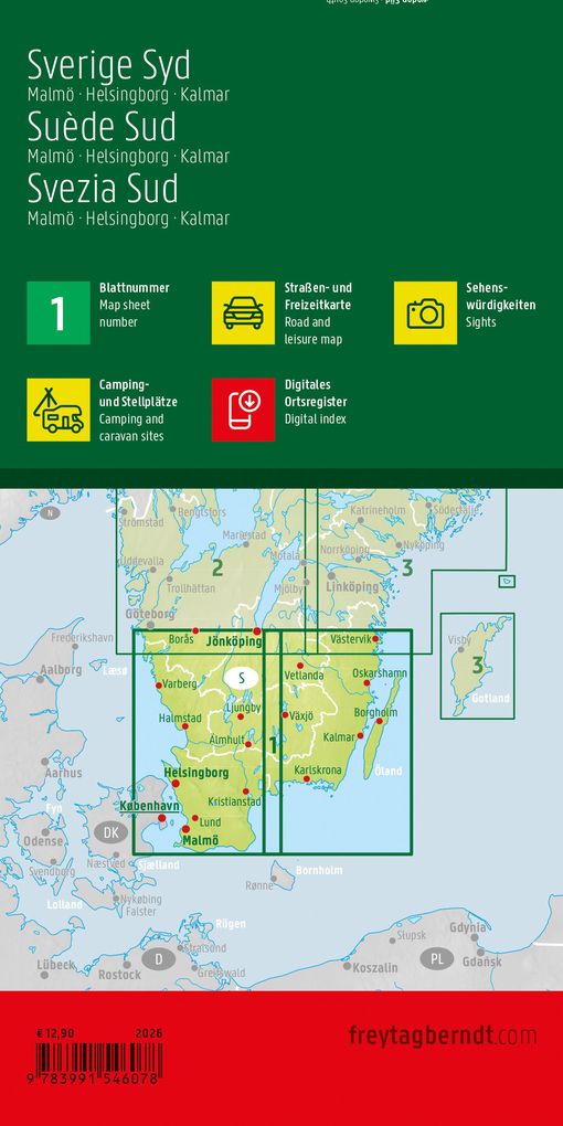 Weitere Ansicht: freytag & berndt Straßenkarte Schweden Süd 1:250.000