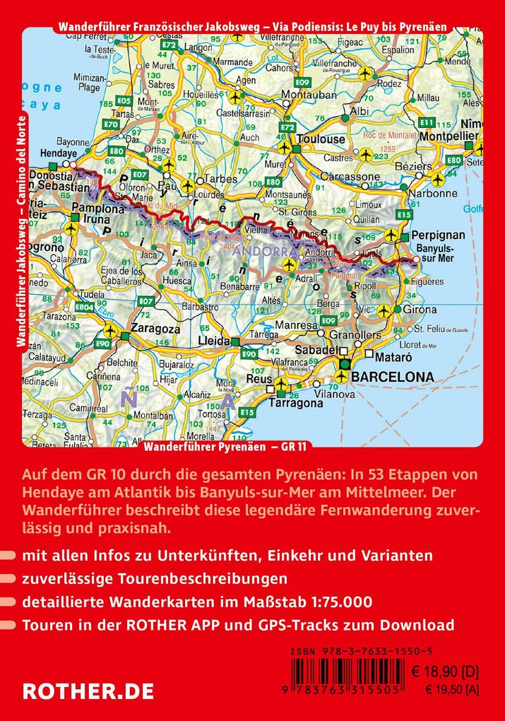 Weitere Ansicht: ROTHER Wanderführer Frankreich: Pyrenäen - GR10. 53 Etappen auf dem Fernwanderweg durch die Pyrenäen vom Atlantik bis ans Mittelmeer | Mira Kuhn, Fabian Briel