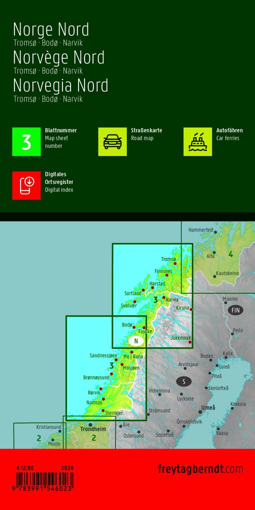Weitere Ansicht: freytag & berndt Straßenkarte Norwegen Nord, Tromsø - Bodø - Narvik 1:400.000