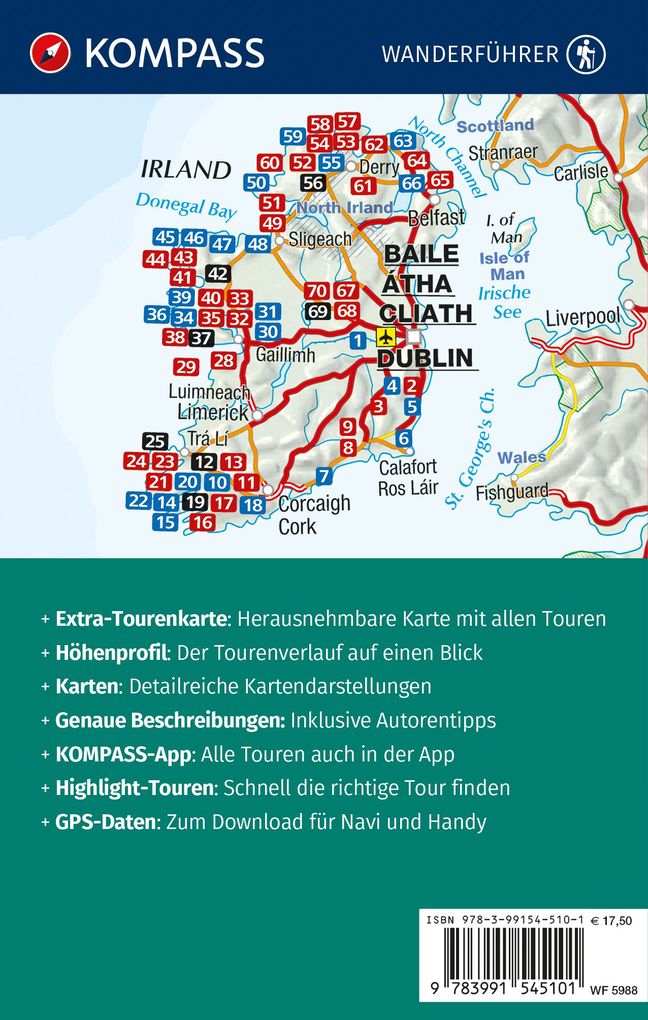Weitere Ansicht: KOMPASS Wanderführer Irland mit Nordirland, 70 Touren mit Extra-Tourenkarte | Robert Schwänz
