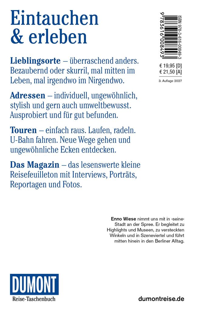 Weitere Ansicht: DUMONT Reise-Taschenbuch Reiseführer Berlin | Enno Wiese