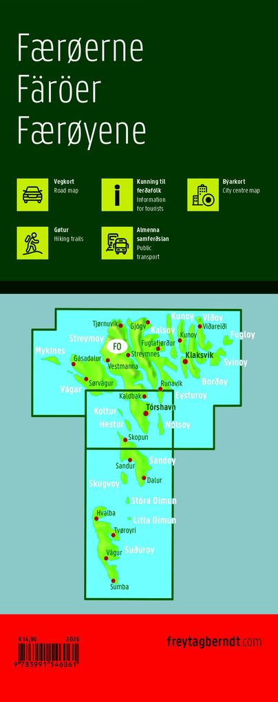 Weitere Ansicht: freytag & berndt Straßenkarte Färöer / Føroyar 1:90.000