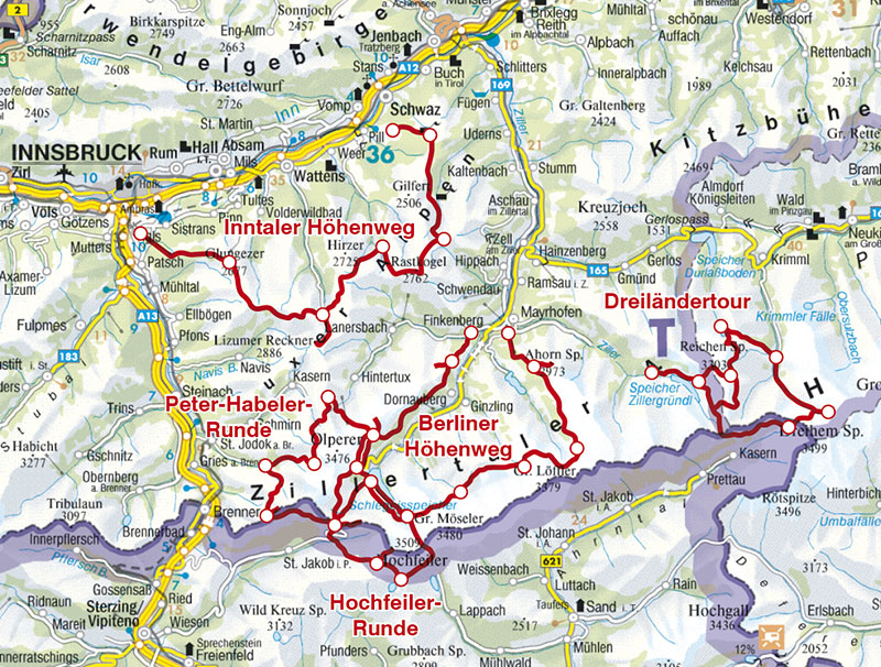Weitere Ansicht: ROTHER Wanderführer Von Hütte zu Hütte Zillertal. 5 Mehrtagestouren in den Zillertaler und Tuxer Alpen - mit dem Berliner Höhenweg | Mark Zahel