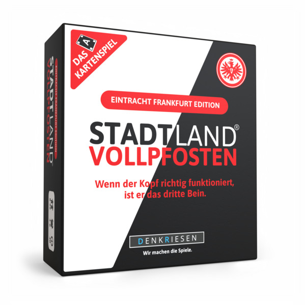 Produktbild: DENKRIESEN - STADT LAND VOLLPFOSTEN® - Das Kartenspiel - Eintracht Frankfurt EDITION - "Wenn der Kopf richtig funktioniert, ist er das dritte Bein." | Denis Görz, Ricardo Barreto