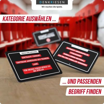 Weitere Ansicht: DENKRIESEN - STADT LAND VOLLPFOSTEN® - Das Kartenspiel - Eintracht Frankfurt EDITION - "Wenn der Kopf richtig funktioniert, ist er das dritte Bein." | Denis Görz, Ricardo Barreto