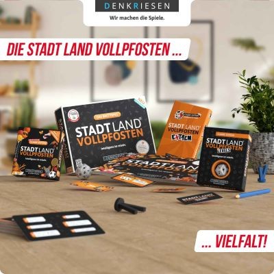 Weitere Ansicht: DENKRIESEN - STADT LAND VOLLPFOSTEN® - Das Kartenspiel - Eintracht Frankfurt EDITION - "Wenn der Kopf richtig funktioniert, ist er das dritte Bein." | Denis Görz, Ricardo Barreto