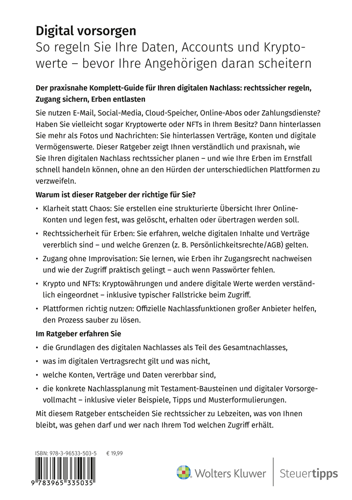 Weitere Ansicht: Digital vorsorgen | Otto N. Bretzinger