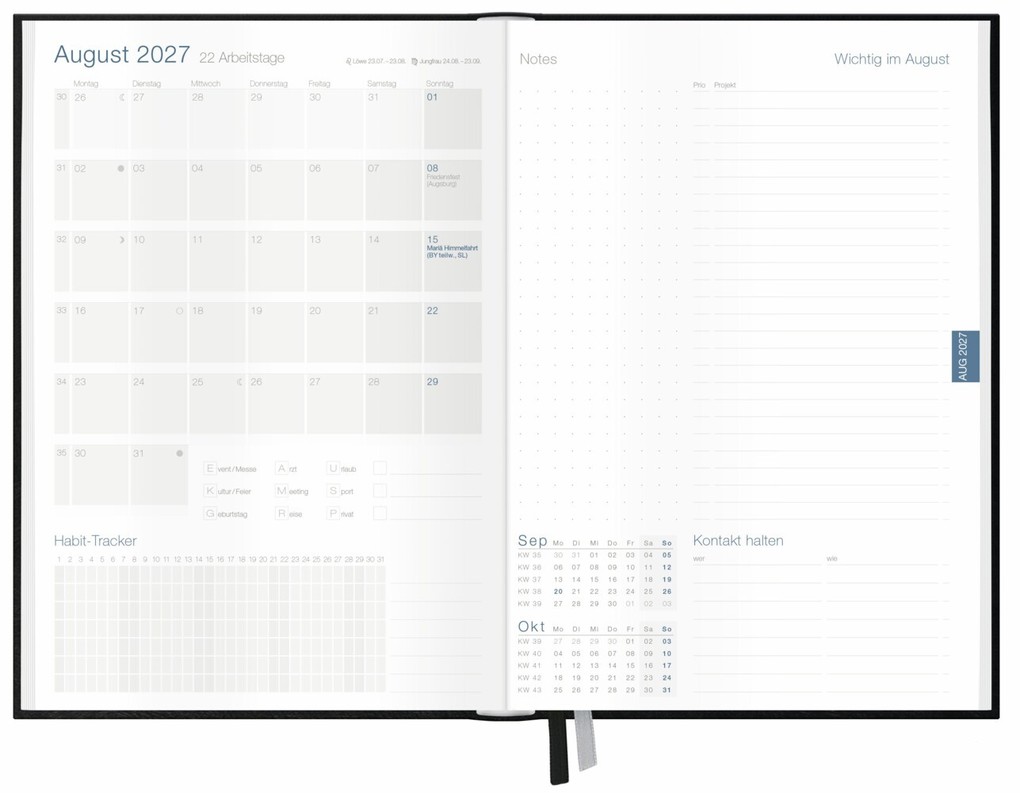 Weitere Ansicht: Business-Timer 26/27 17 Monate KL [Grau-Rosé] | Andreas Reiter