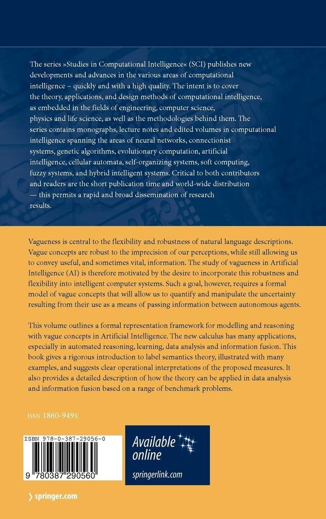 Weitere Ansicht: Modelling and Reasoning with Vague Concepts | Jonathan Lawry