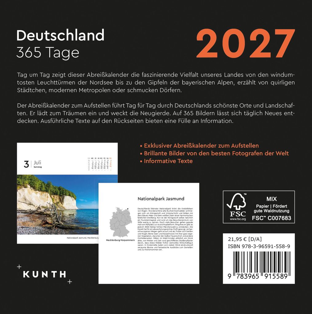 Weitere Ansicht: Deutschland - KUNTH 365-Tage-Abreißkalender 2027