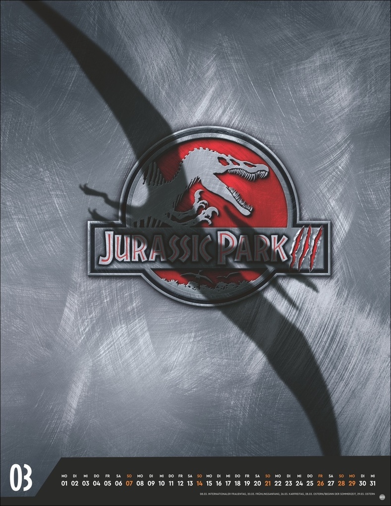 Weitere Ansicht: Jurassic Filmplakate Posterkalender 2027