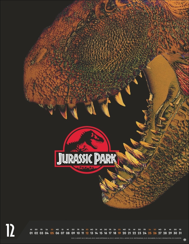 Weitere Ansicht: Jurassic Filmplakate Posterkalender 2027