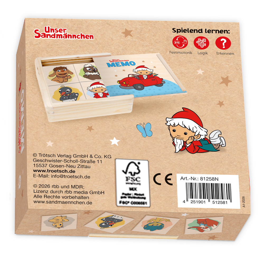 Weitere Ansicht: TRÖTSCH - Unser Sandmännchen Memo aus Holz